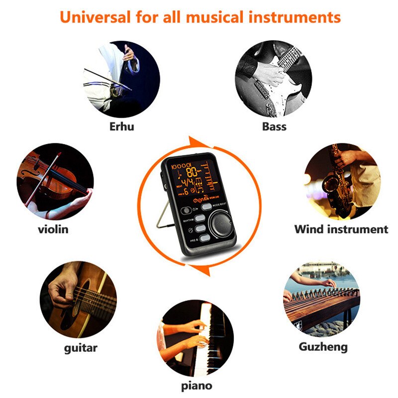 Muziekinstrumenten Universele WSM-240 Draagbare Gitaar Piano Metronoom Digitale LCD Clip-on Tuner Metronom voor gitaar Viool Bas