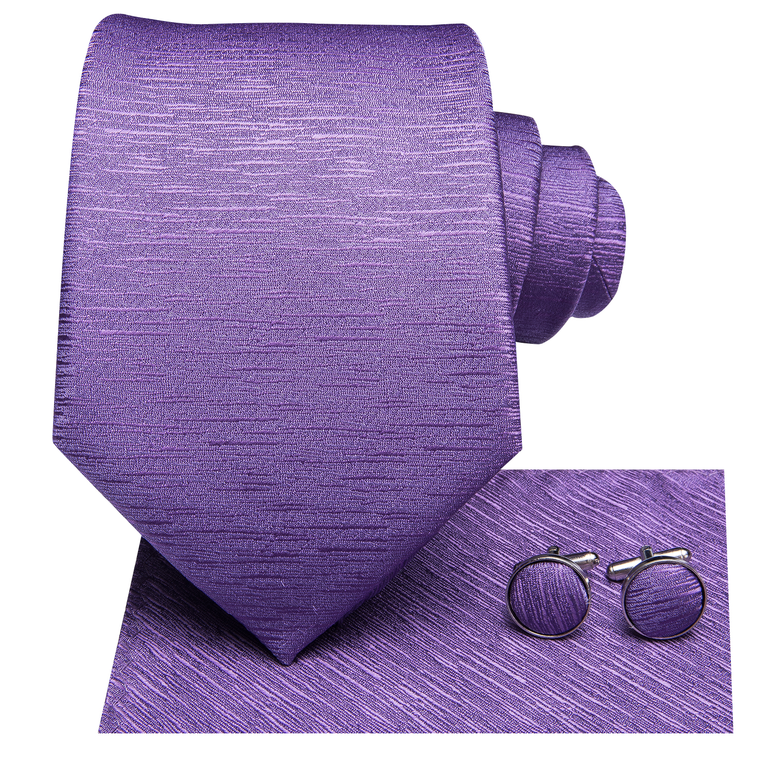 Hi-Tie Licht Paarse Effen Zijden Trouwstropdas Voor Mannen Zakdoek Cufflink Cadeau Stropdas Set Mode