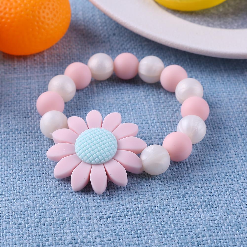 Bloem Baby Armband Rammelaar Elastische Siliconen Kralen Armbanden Baby Bijtring