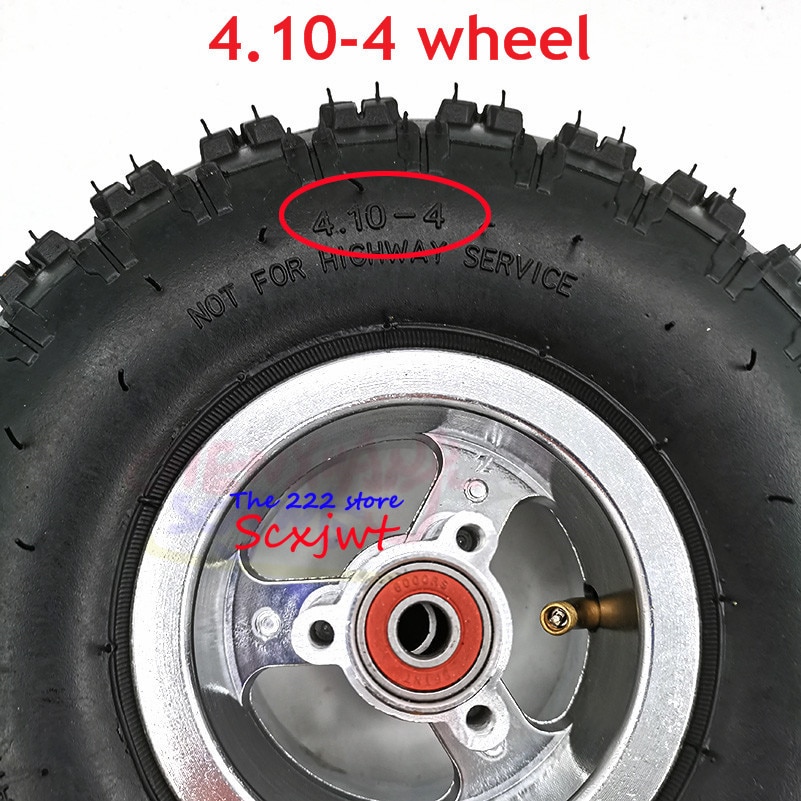 Rueda de neumático de 4,10/3,50-4, neumático exterior de tubo 4,10-4 con llanta de 4 pulgadas para Mini Quad Dirt Bike Scooter ATV Buggy de 49cc