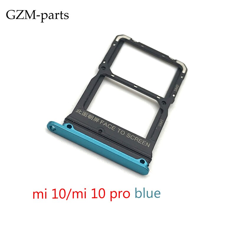 Voor Xiaomi Redmi K20 K20 Pro Mi 9T Sim Card Tray Slot Houder Voor Xiaomi Mi 10 Mi10 Pro Lite: Mi 10  blue