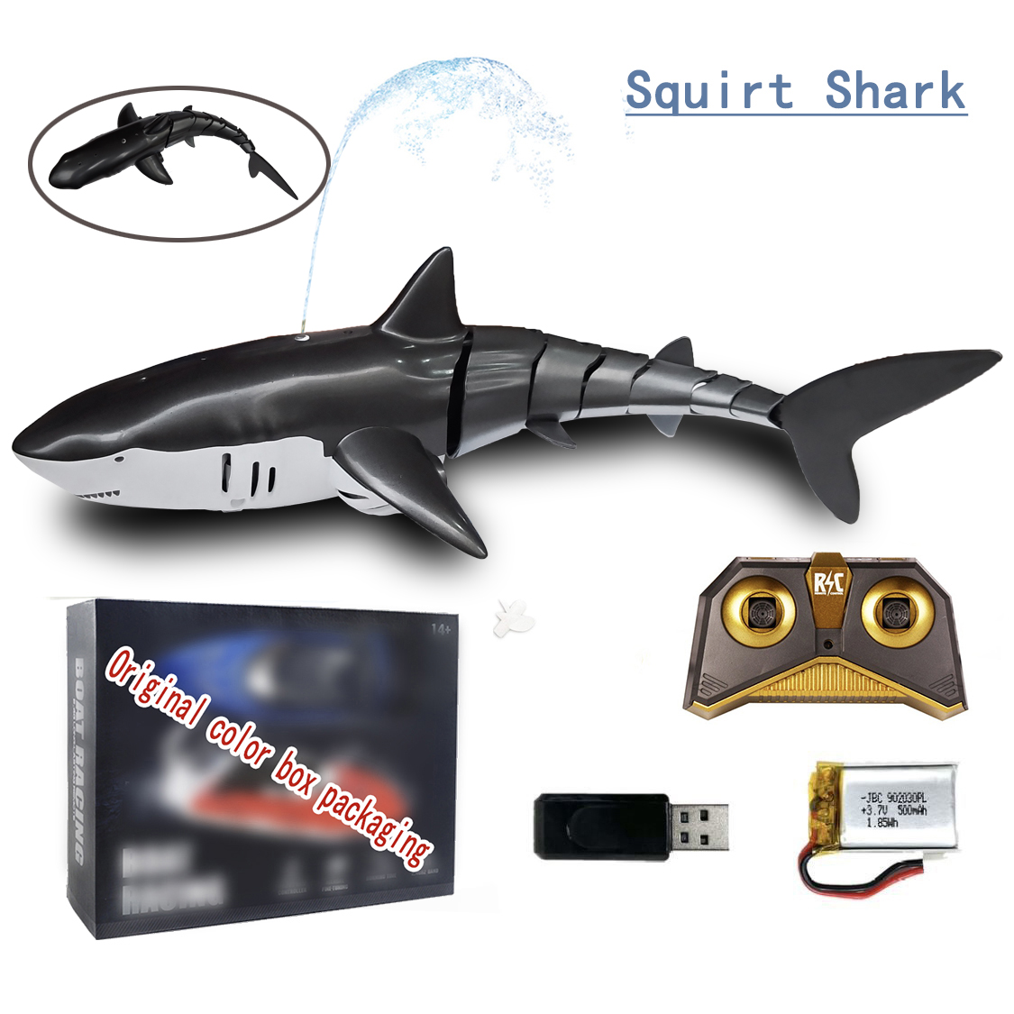 Rc Wal Hai Spielzeug Roboter Fernbedienung Tiere Marine Leben Badewanne Schwimmbad Elektrische Fisch freundlicher Schlecht Spielzeug für freundlicher Jungen U-Boot: SquirtWater Hai B2