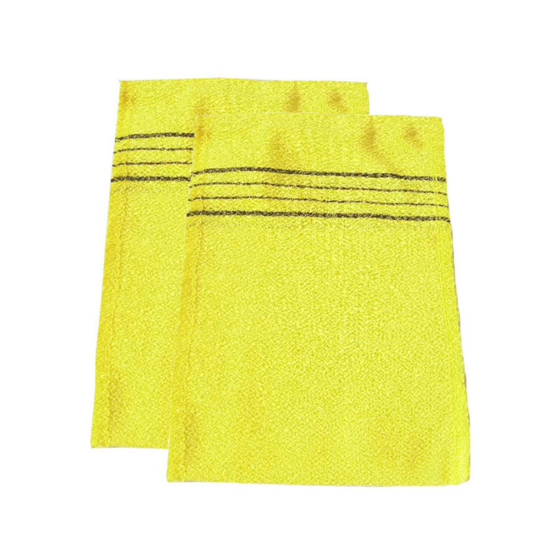Italy Towel Korean Exfoliating Bath Washcloth Body Scrub Shower Towel Portable: 2 Yellow