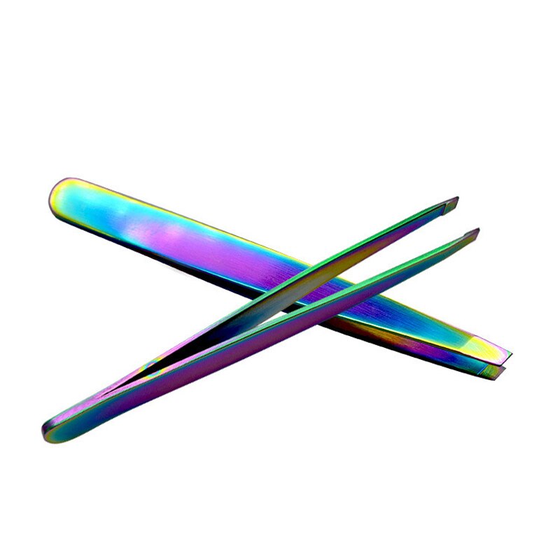 Angled Eyebrow Tweezers Stainless Steel Face Hair Removal Eye Brow Trimmer Eyelash Clip Cosmetic Eyebrow Clip Beauty Makeup Tool