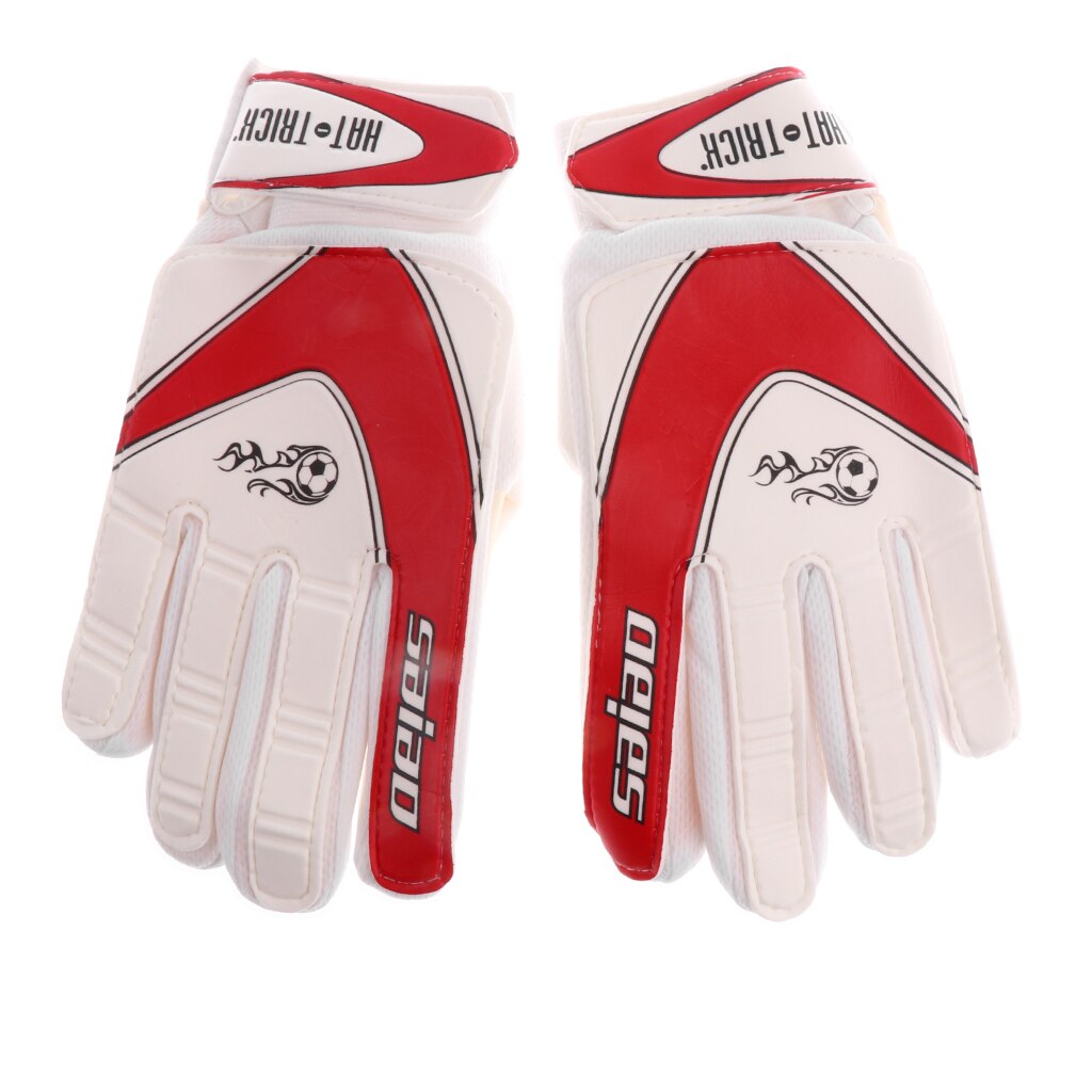 Kids Youth Soccer Goalie Goalkeeper Gloves Pro Football Finger Saver Size 7#