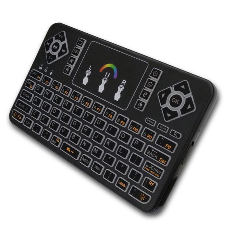 80-key Keyboards For Android TV Box Q9 2.4G Mini Wireless Keyboard Touchpad Flying Mouse Combo Colorful Backlit Handle Control: Default Title