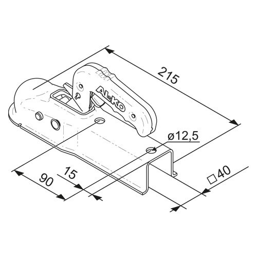 Al-co al-ko Ak7 carré attelage de 40 remorque caravane remorquage lien support (750 kg remorque)