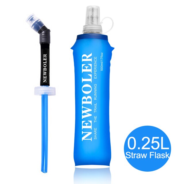 Camping Water Reservoir Water Bladder Hydration Pack Storage Bag BPA Free - 0.25L 0.5L 2L Running Hydration Vest Backpack: 250ML Straw