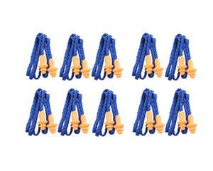 NRR 25dB Soft Silicone Corded Reusable Ear Plug Washable Noise Defense Hearing Protection 65cm