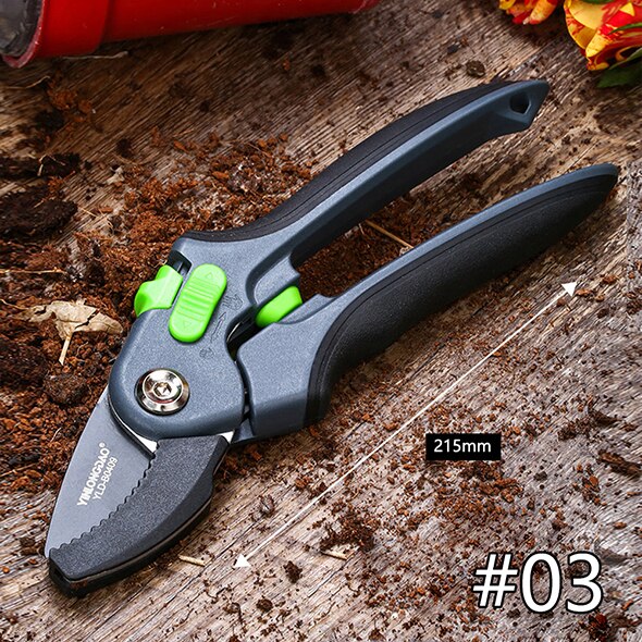 Taille cisaillement outils de jardin économie de travail ciseaux en acier à haute teneur en carbone jardinage plante forte branche sécateurs Protection main durable: B0407C