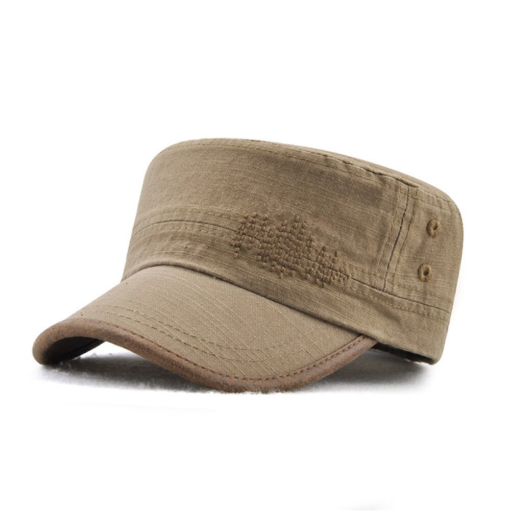 Cadet army cap sommer udendørs almindelig flad basishat til kvinder mænd  -mx8: Kaffe