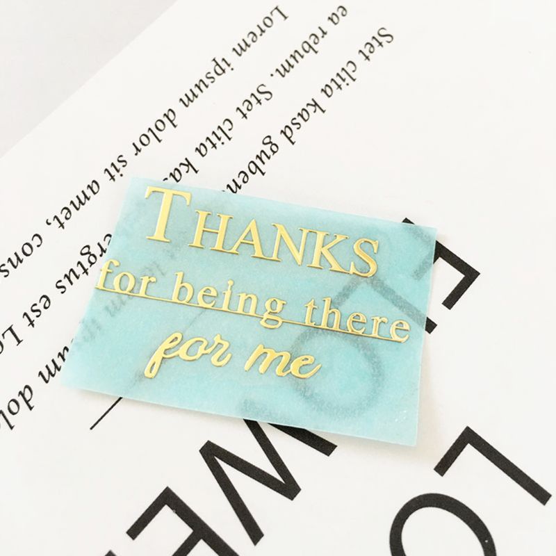 Pegatinas de palabras de saludo metálicas de papel de aluminio dorado de 8 hojas, calcomanías para decoración para teléfono móvil 57BB
