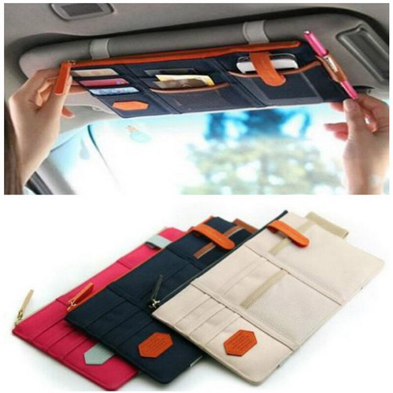Interior Accessories Auto Sunshade Cover Car Sun Visor CD Holder Phone Hanging Bag