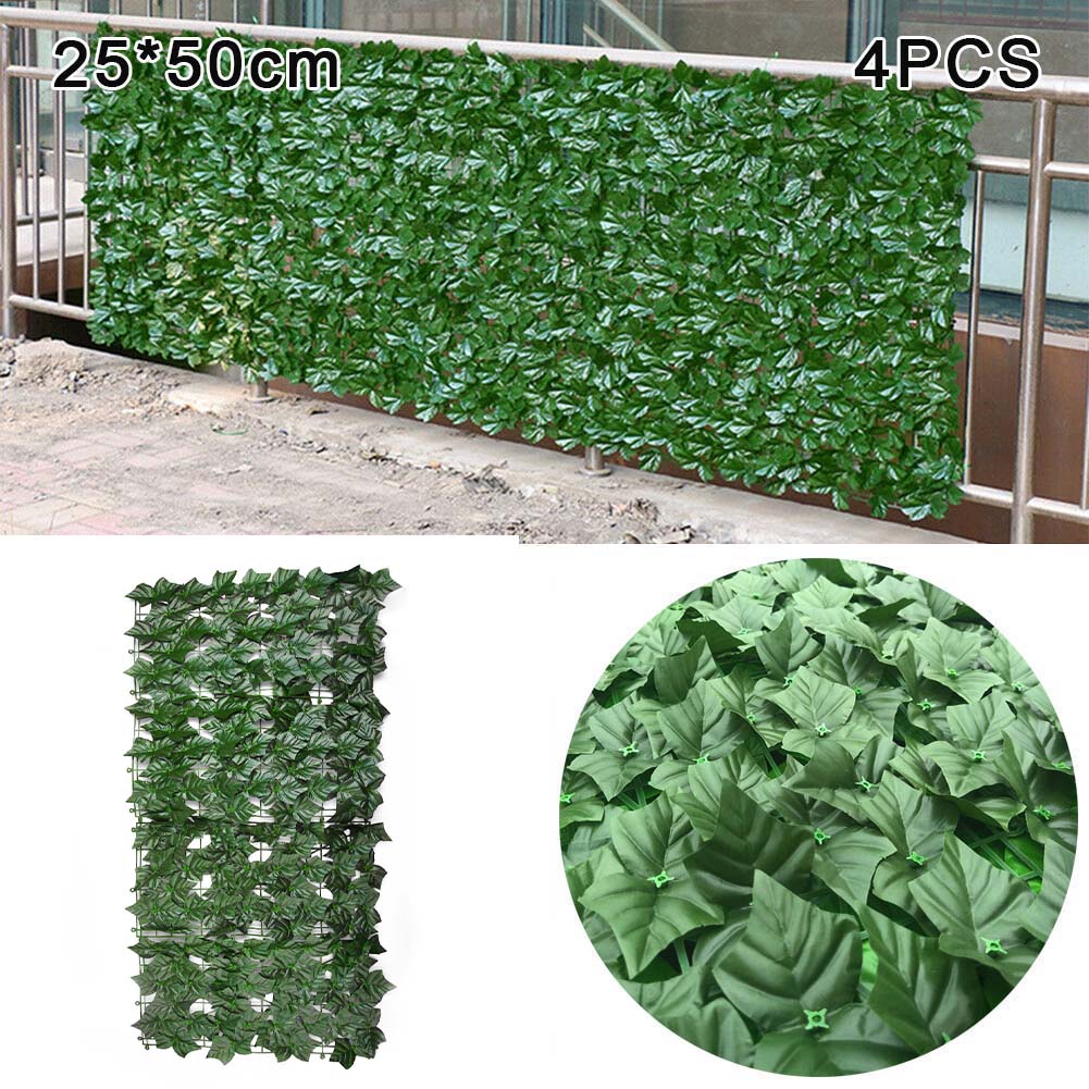 4PCS Artificial Hedge Panels Garden Fence Wall Landscaping Privacy Screen Mesh Trellis Home Outdoor Decor 25*50CM