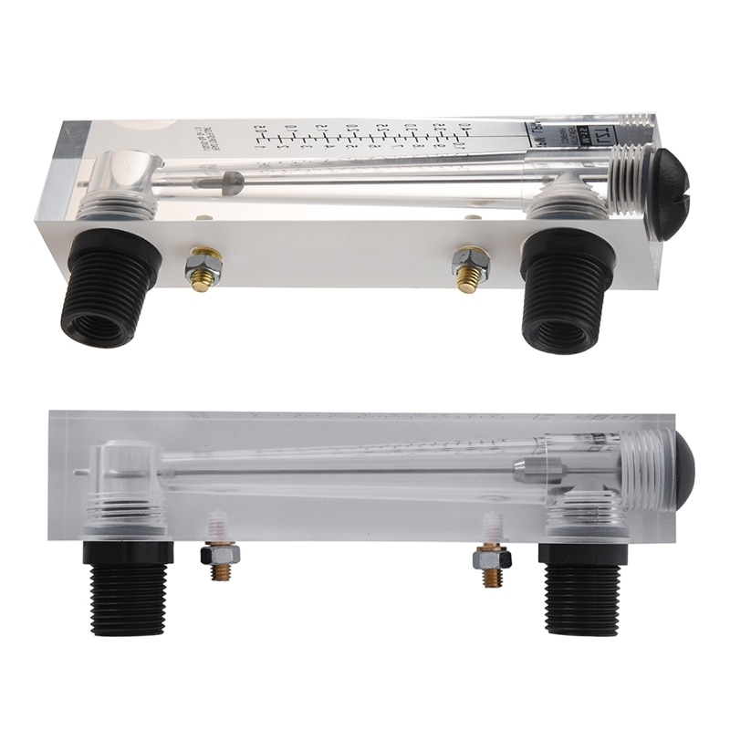 2 Pcs Panel Type Flow Meter : 1 Pcs 0.5-5 GPM 2-18 LPM Water Flow Panel Mount Type & 1 Pcs Black Adjustable Knob 0.1-1 GPM LZM-1