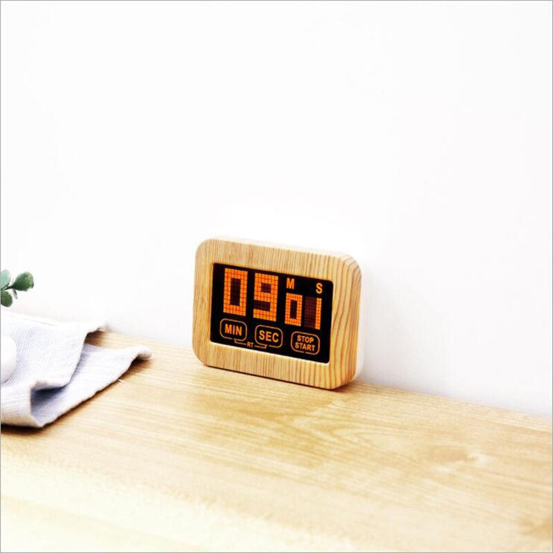 CR-326 touch screen timer with magnet LCD countdown reminder with backlight utility electronic fixed clock kitchen timer timing