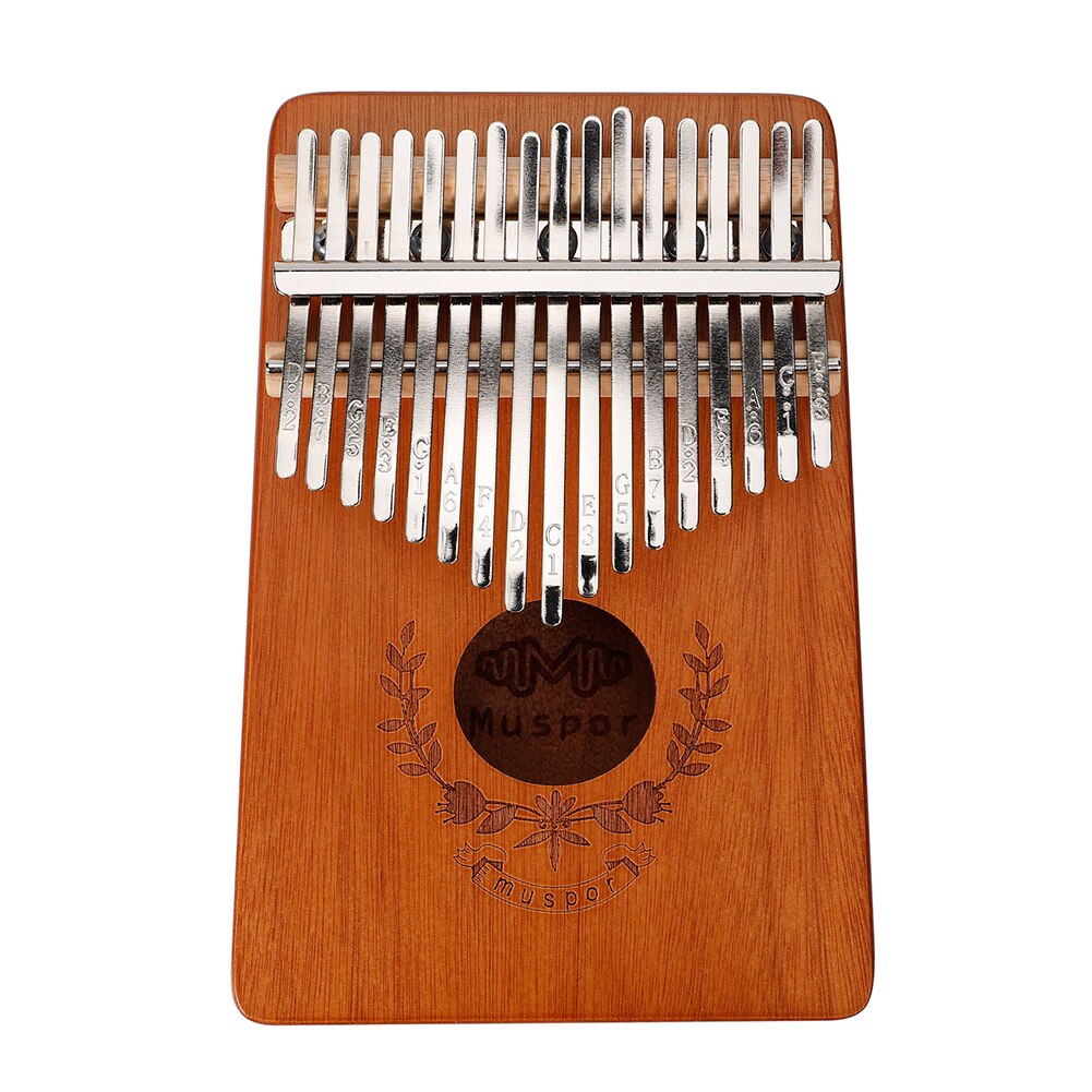 17 nøgler hjorte kalimba musikinstrument acacia tommelfinger klaver til begyndere musikinstrumenter tommelfinger klaver: Lysebrun
