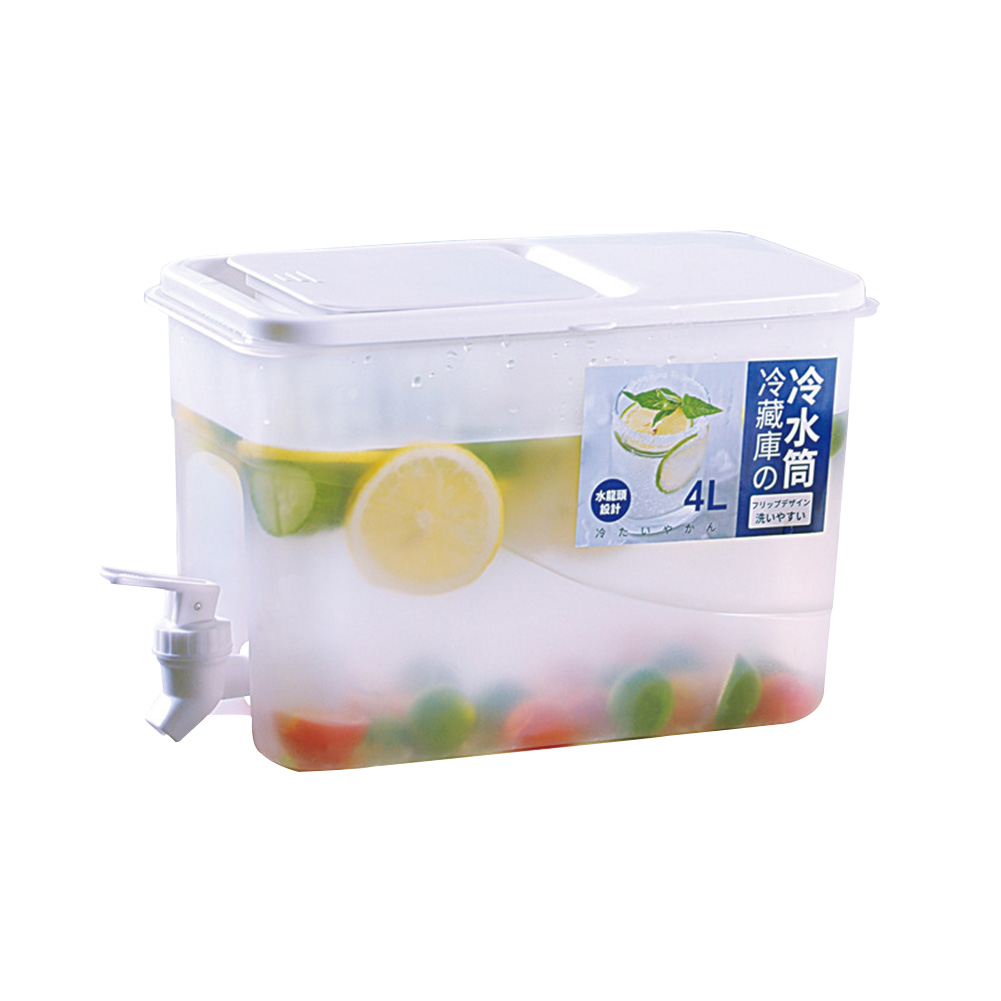 4L Koelkast Koelkan Plastic Koelkast Waterdispenser Multifunctionele Drankdispenser Grote Capaciteit voor Keuken Koelkast: WIT