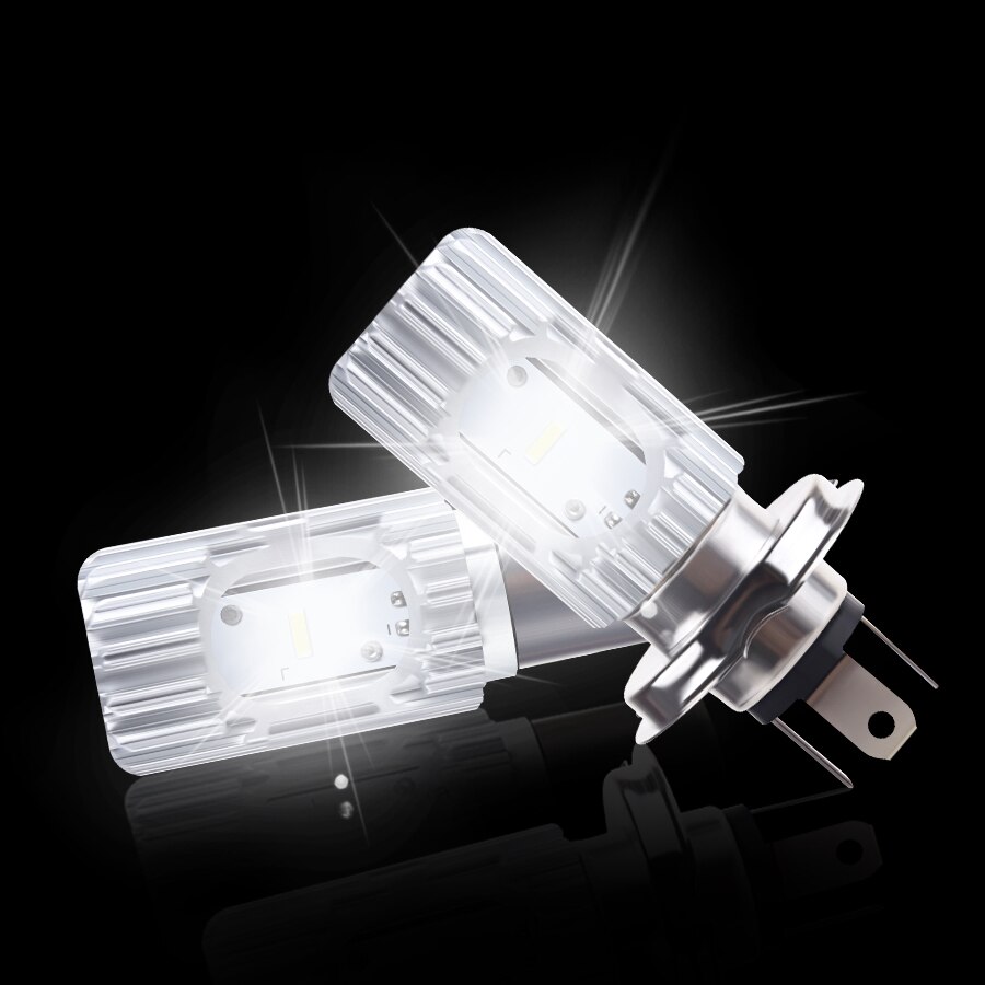 Bombilla led para motocicleta Ba20d, Faro de 12v, 40w, h4, 6500K, 4800LM, haz hi/lo, Universal, h4, Hs1, 2 uds.