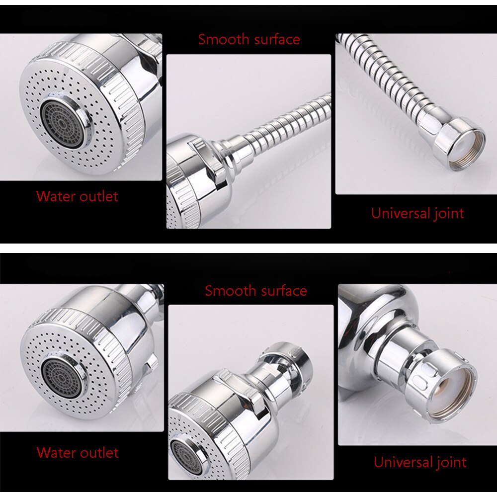 Stainless Steel Adjustable Faucet Nozzle Faucet Water Saving Filter Shower Bracket Universal Foamer Bathroom Shower