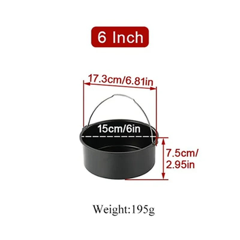 1Pc Ronde Cakevorm 6/7/8 Inch Non-Stick Bakvorm Bakvorm Vorm Friteuse Mand Met Handvatten Bakvormen Pizza Oven Bakvormen Pannen: Sky Blue