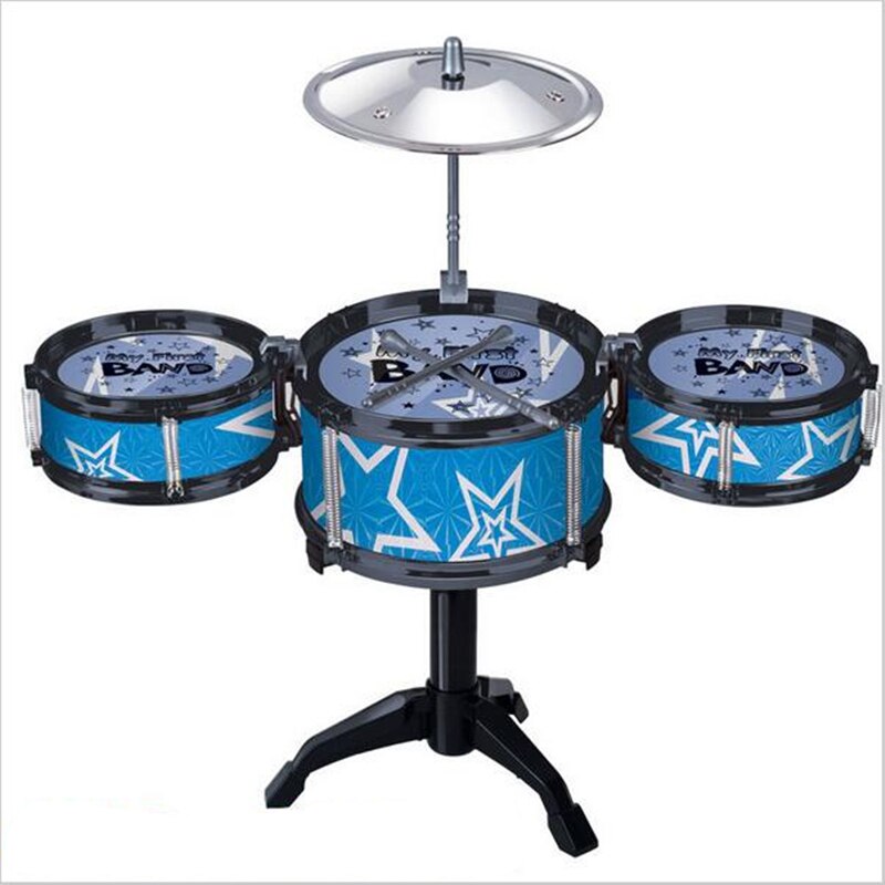 Kinderen &quot;S Jazz Drum Percussie Kid&quot; S Muziekinstrumenten Speelgoed Blauw En Rood Drum Kit