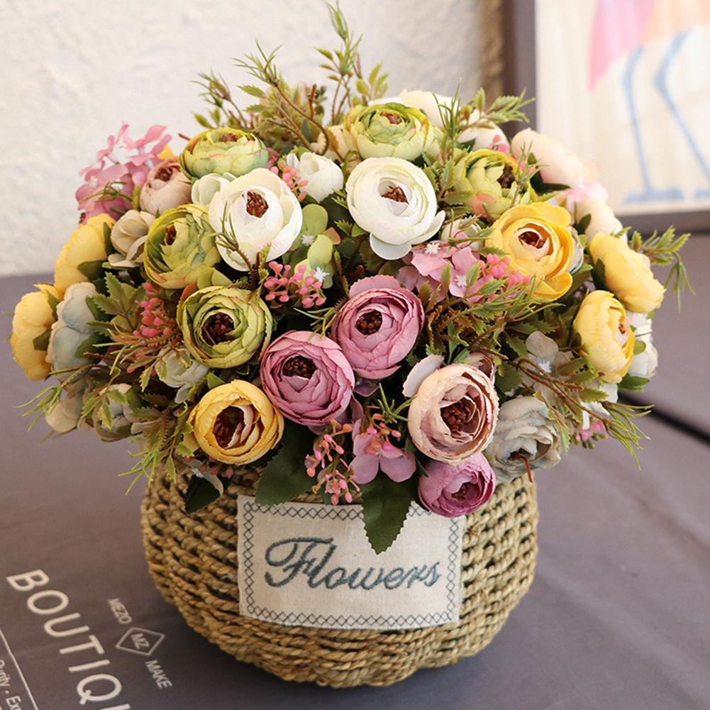 1pc kunstige blomster camellia hjem hage bryllupsfest møbler diy dekor blomster til dekorasjoner