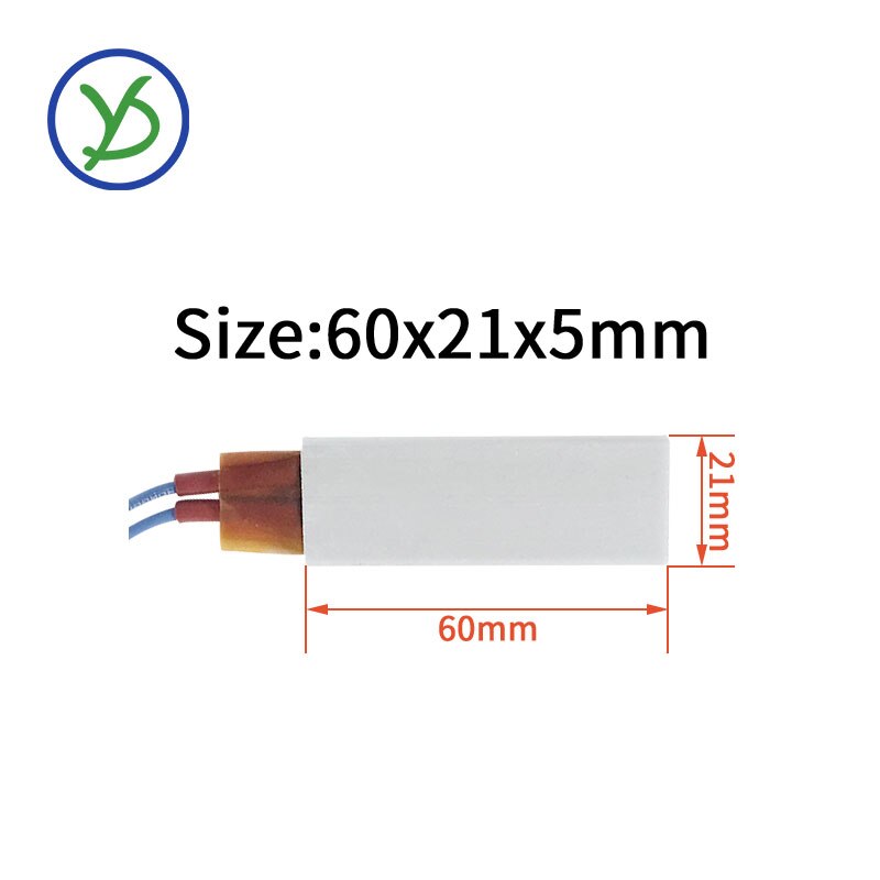 Ac  dc 12v 70c konstant temperatur ptc varmelegeme med skal 60*21mm
