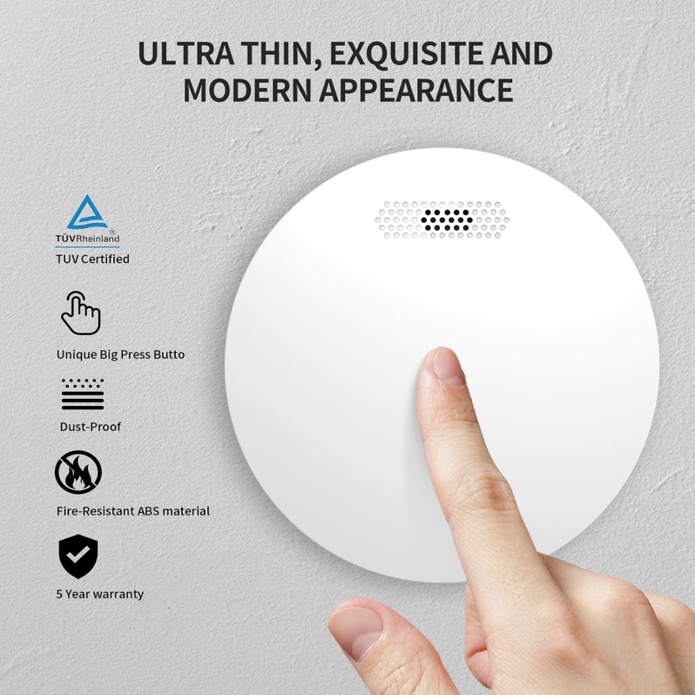 Ultra Thin Standalone Smoke Detector Sensor Home Security Photoelectric Rauchmelder Fire Alarm With CE Approval