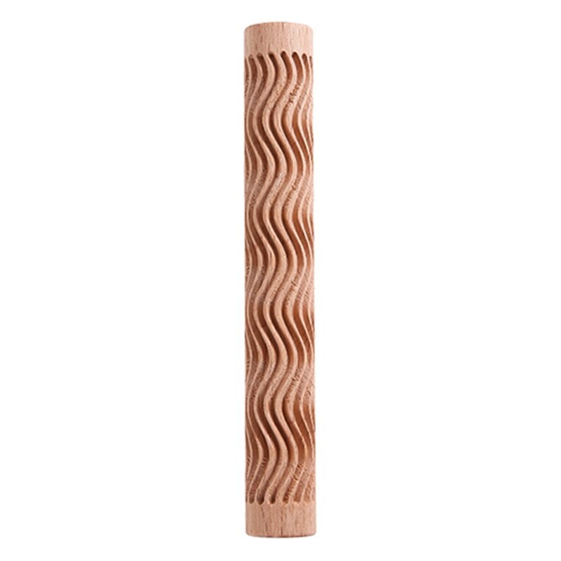 Embossing Rolling Pin Christmas Theme Pattern Engraved Wooden 3D Roller for Embossed Pastry Fondant Cake Dough Kitchen