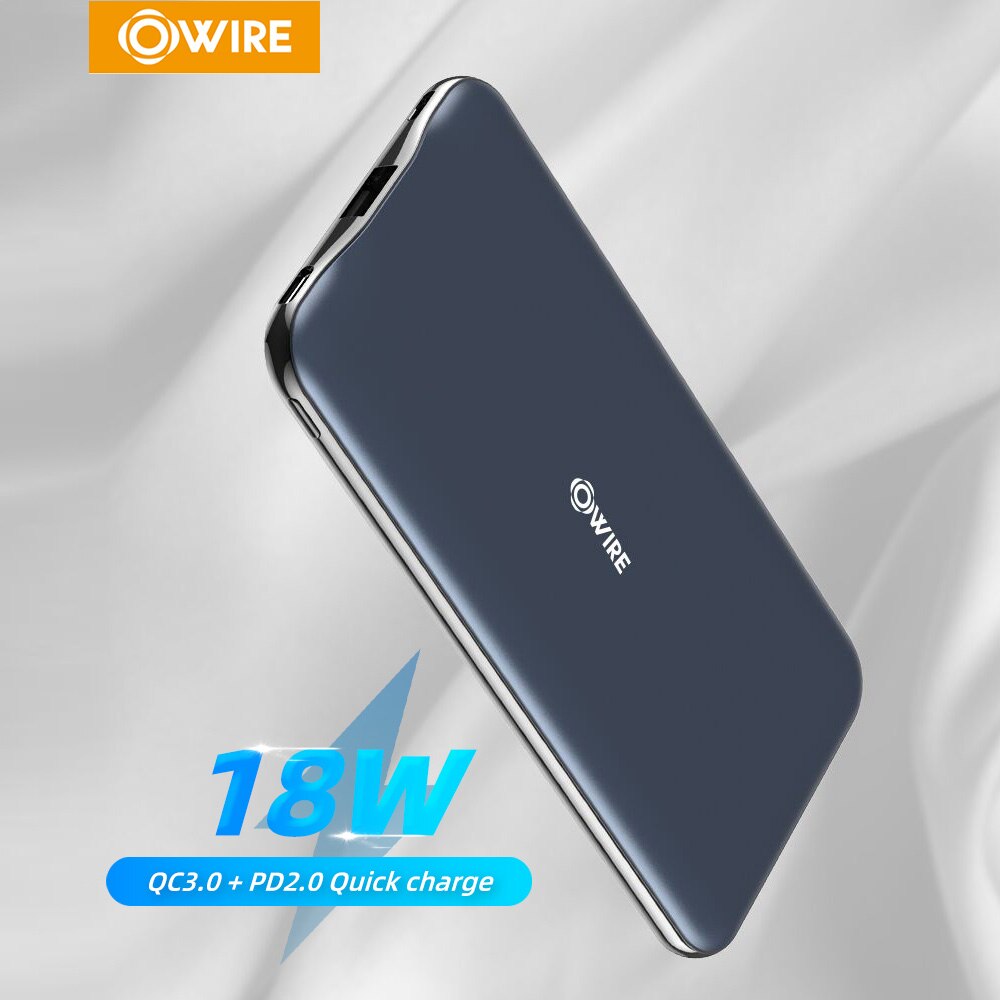 Owire 10000Mah Power Bank PD3.0 Quick Charger Type-C 3A Snelle Lading Draagbare Externe Batterij Oplader Powerbank