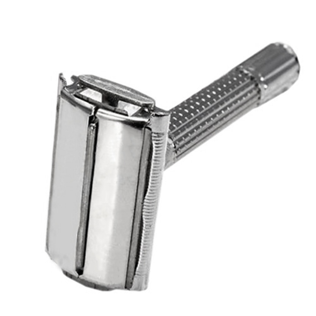 Men'S Traditional Double-Edge Blade Safety Razor Hair Beard Silver Manual Shaver