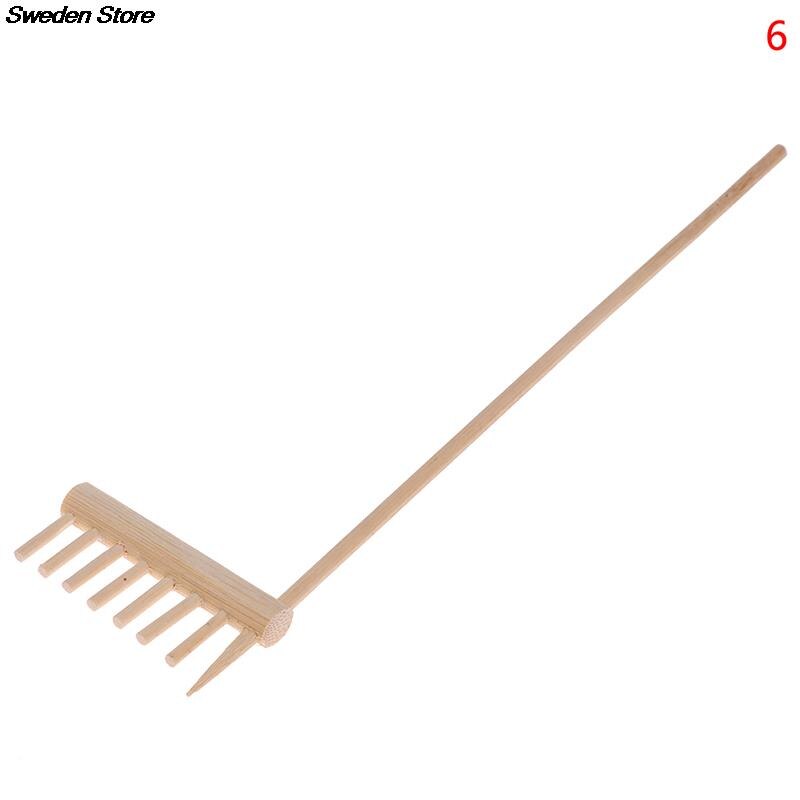 Mini bambus rake for zen hagesand bordplate meditasjon feng shui dekor: 6