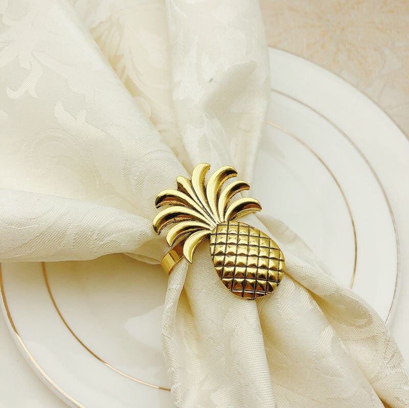 12pcs/lot pineapple napkin ring metal plating napkin ring ring stand wedding party table decoration