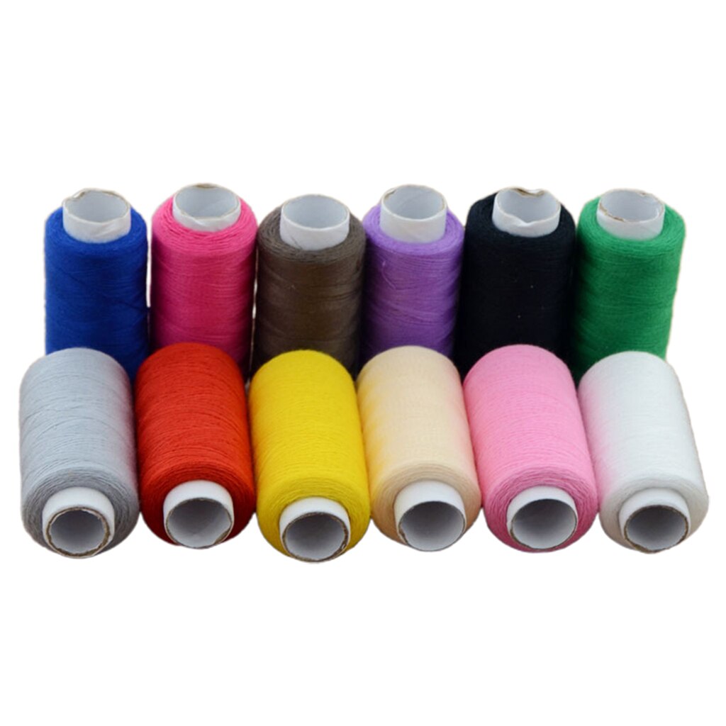 12 Spools Rainbow Polyester Sewing Thread Kit Set Ideal for Quilting Stitching/Hand Sewing/Machine Sewing