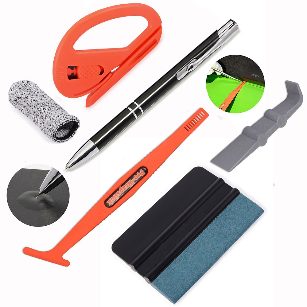 FOSHIO Car Wrap Tools Set Rubber Squeegee Scraper Knifeless Tape Glass Window Sticker Film Tint Install Vinyl Wrapping Tools Kit: Set 2