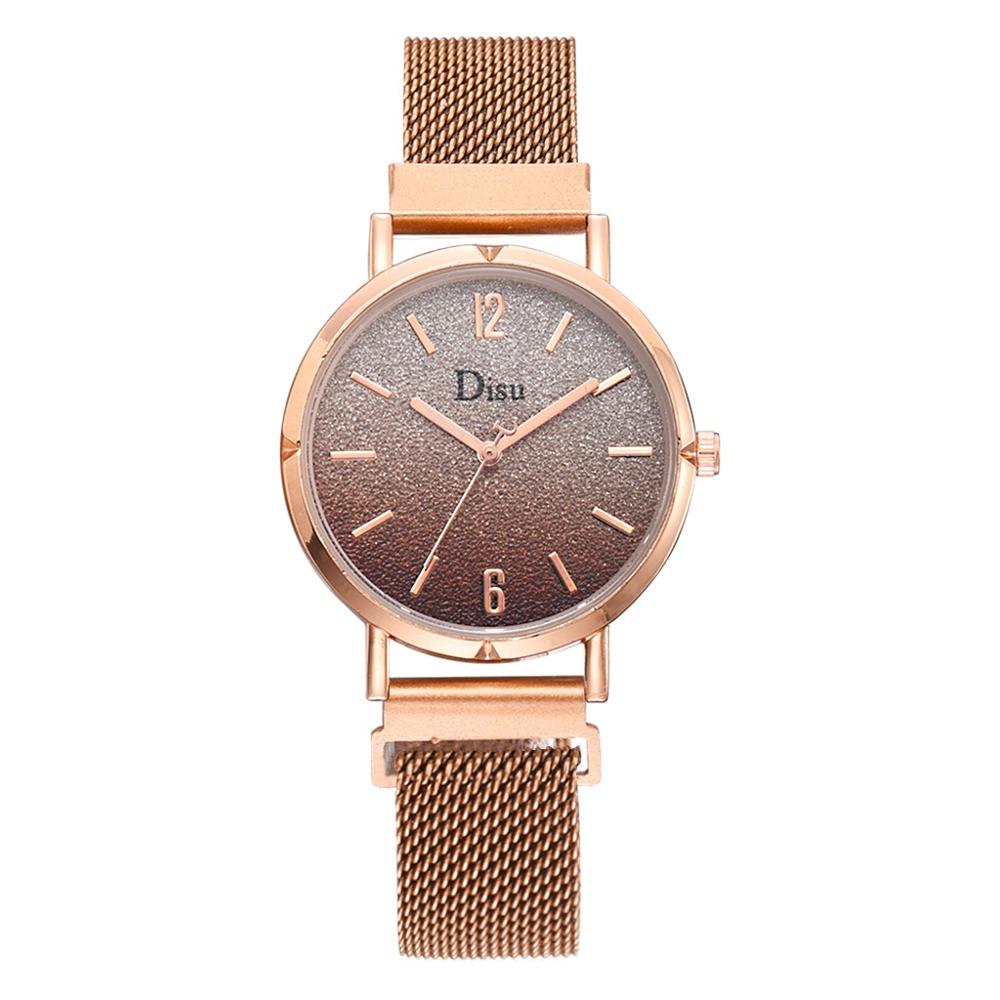 Top Luxe Vrouwen Armband Horloges Gradient Dial Diamond Dames Sterrenhemel Magnetische Horloge Vrouwelijke Klok: Rose