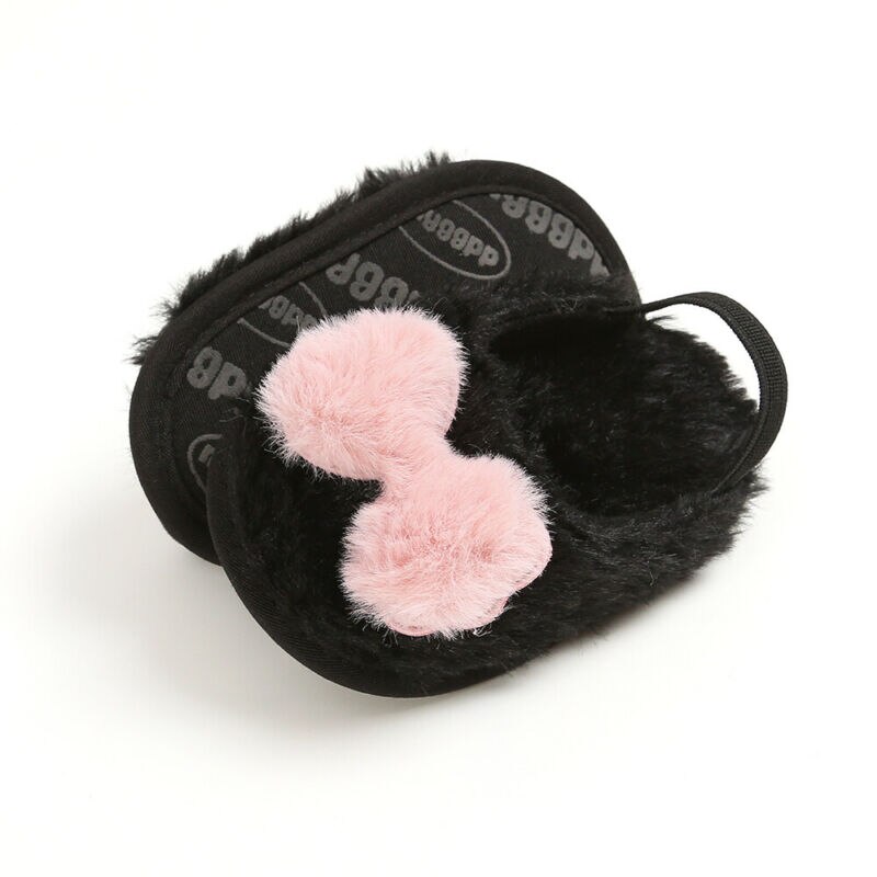 niemowlę dziewczynka kołyska buty nowo narodzony Dziecko dziewczyny chłopcy Słodki ciepły Faux łuk miękki-Soled kapcie Prewalker 0-18M