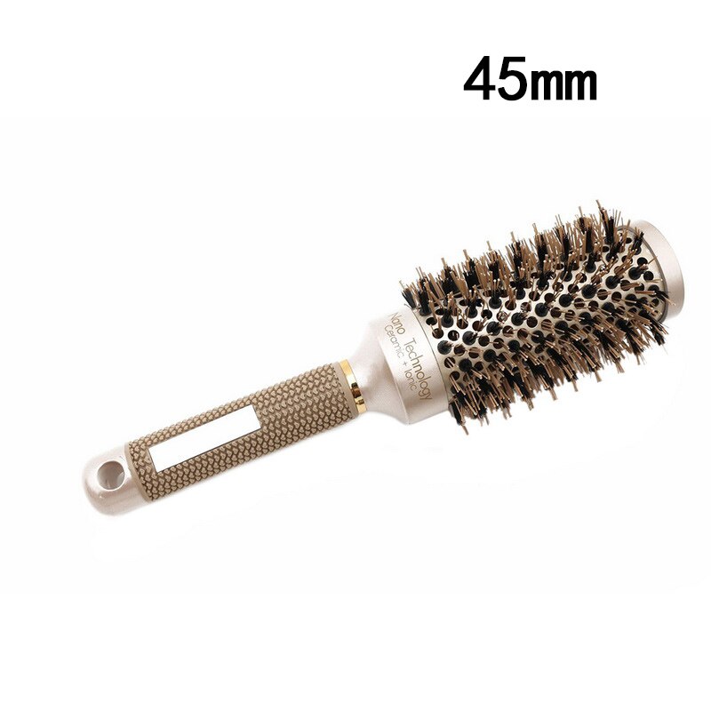 4 Sizes Salon Styling Tools Round Hair Comb Hairdressing Curling Hair Brushes Comb Ceramic Iron Barrel Comb: J057769