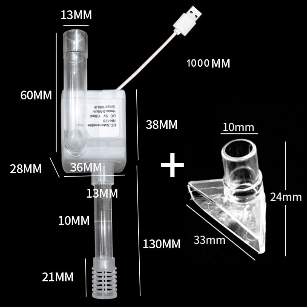 Usb Kleine Dompelpomp Ultra Stille Zuignap Mini Waterpomp 1W Plastic Water Fontein Pomp Aquarium: Black