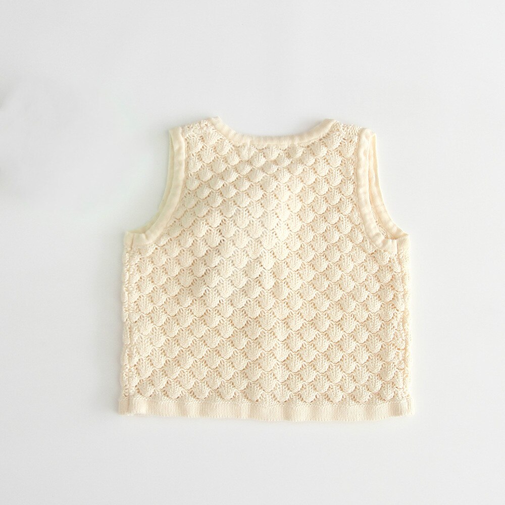Infant Unisex Baby Knitted Vest Round Neck Sleeveless Buttons Cardigan Sweater Baby Boy Girl Autumn Winter Outerwear 0-24M