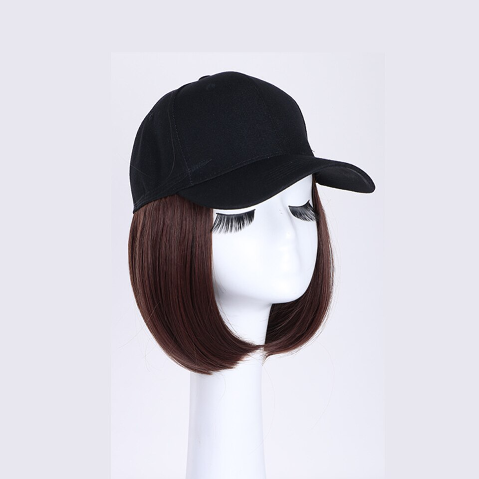 Houyan Korte Pruik Synthetische Mode Pruik Baseball Cap Hoed Steil Haar Baseball Hittebestendig Fiber Elf Cut Korte Pruik: 2I33