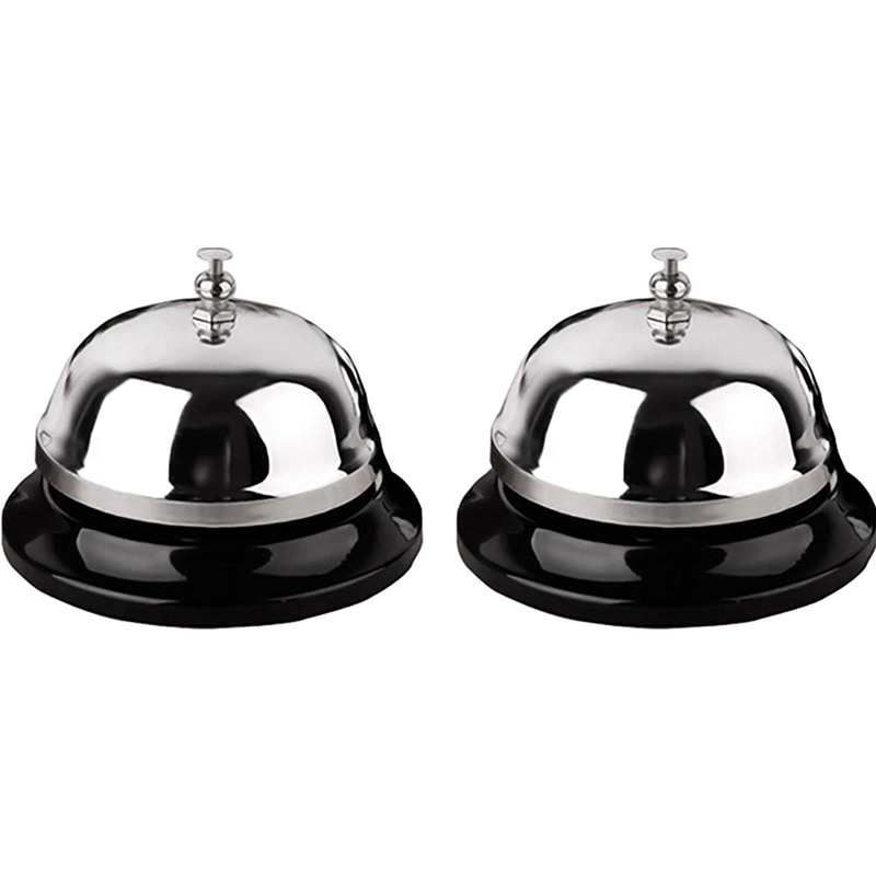 Oproep Klokken, Service Bel, 2 Count Desk Bell Met Metalen Anti-Roest Bouw Voor Call Klantenservice, Restaurant Games, Hotel