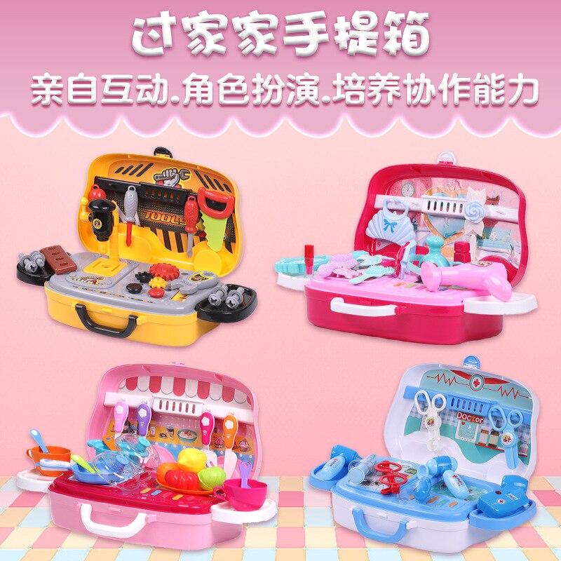 Kinderen Spelen Huis Keuken Speelgoed Meisje Model Cosmetische Plastic Tool Koffer Arts Speelgoed Set