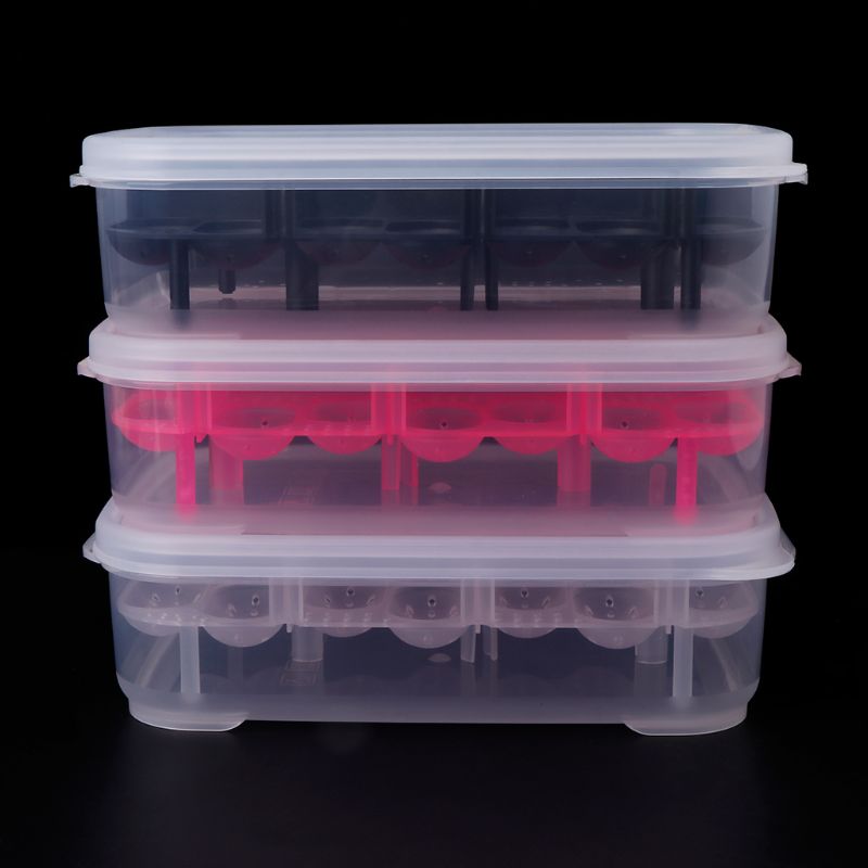 Reptil ägg inkubator 14 luckor transparent lock för ödla orm gecko ägg kläckare kläckning låda fack plasti