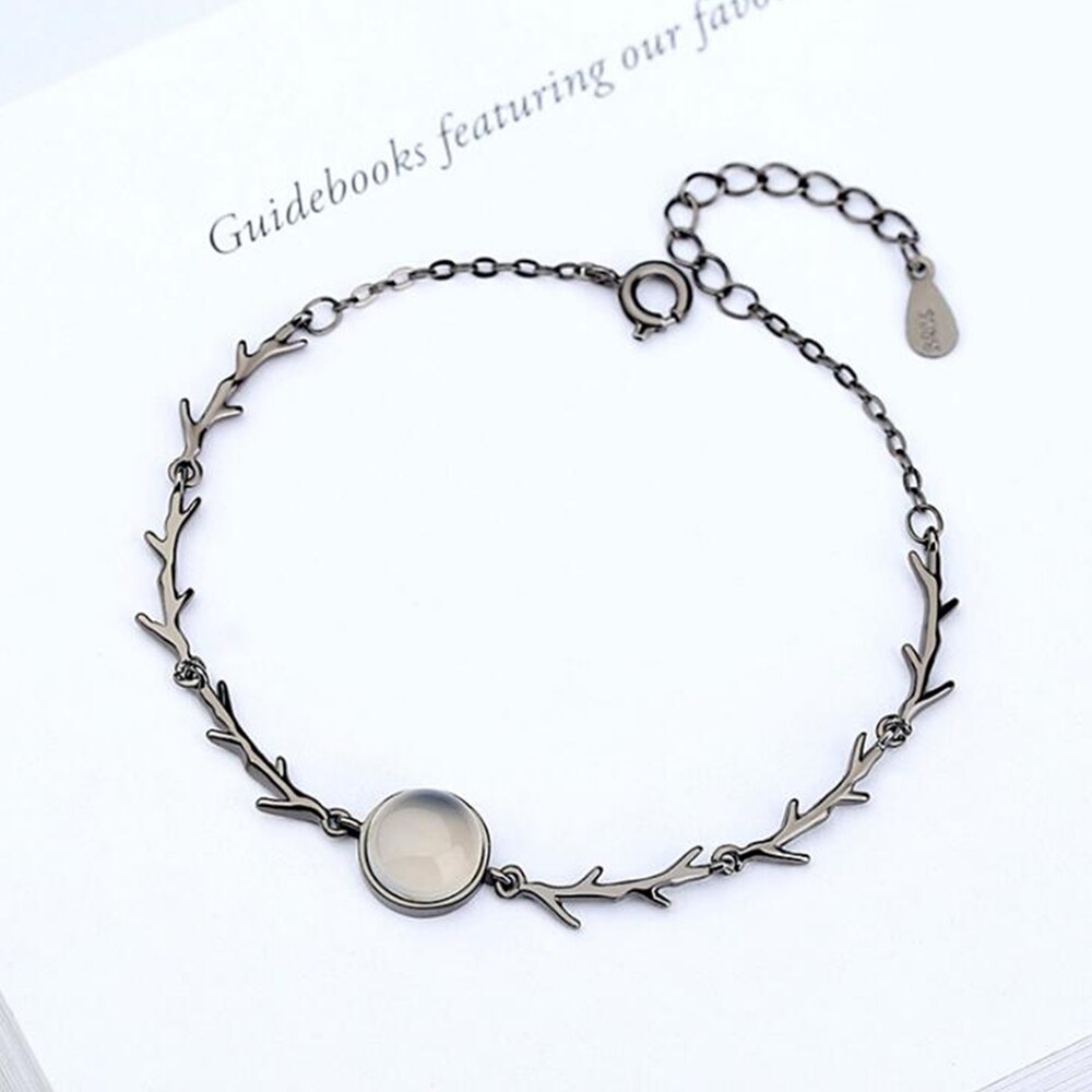 S925 Stamp silver Jewelry Brand bracelet roses thorns Thai silver bracelet girls Moonstone Forest upscale female