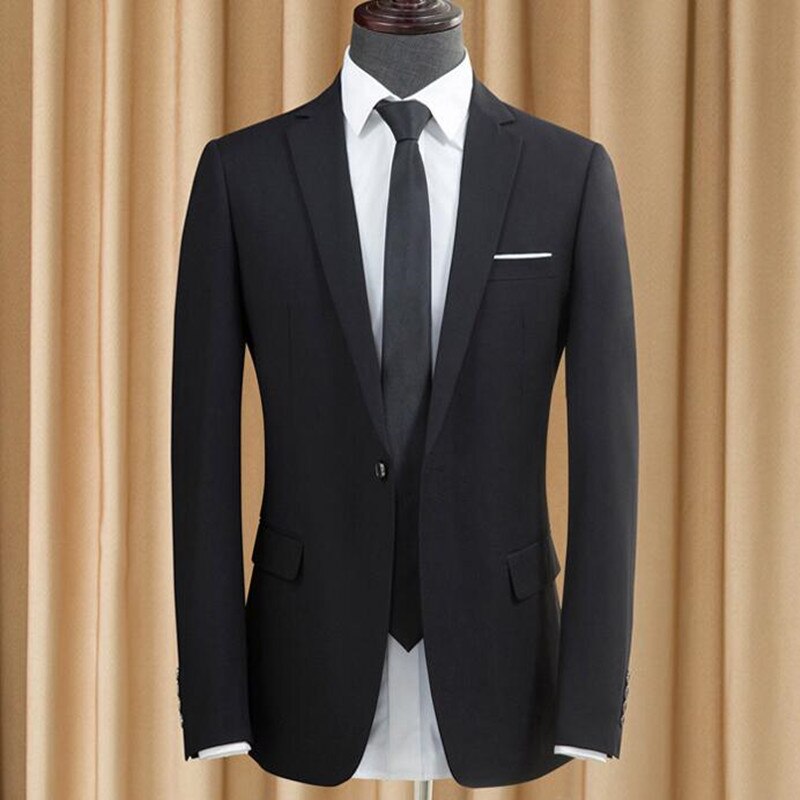 Merk herenblazers, heren effen zakelijke geruite pakken, comfortabele wilde bruiloftsblazers: Één knop / S