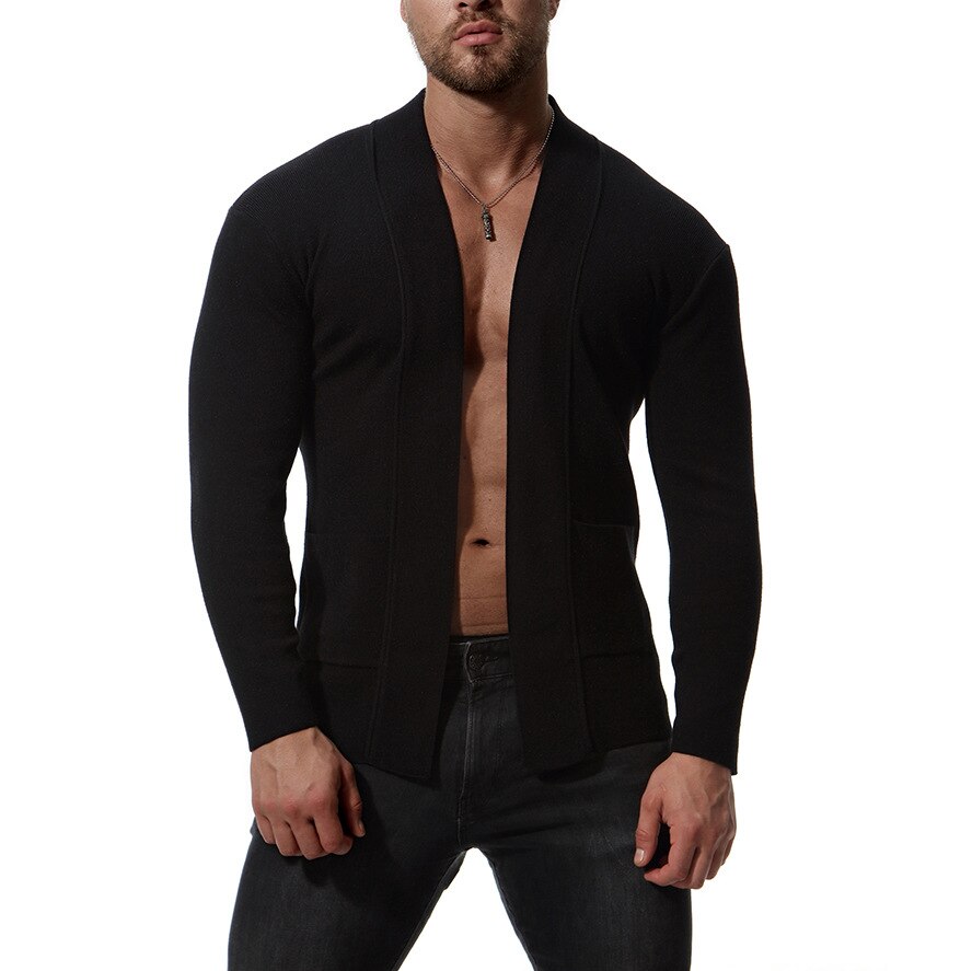 Heren effen truien warme casual gebreide trui kleding