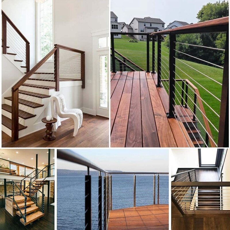 16Pcs Right&Left Handed Thread Swage Lag Screws Of 1/8 inch Cable Railing Kit Decking Railing Hardware DIY Baluster Kit