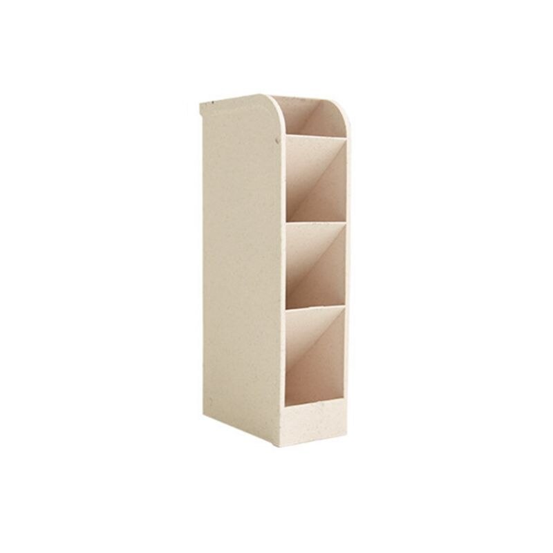 Kawaii Large Capacity Desktop Pen Holder Pencil Makeup Storage Box Organizer Stand Case School Office Supplies: Beige